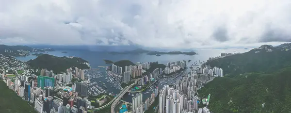 stock image June 29 South side of HK Aberdeen Typhoon Shelters and Ap Lei Cha, hk