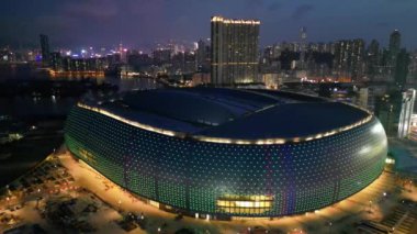 Hong Kong - 21 Haziran 2024: Kai Tak Spor Parkı Stadyumu İnşaat Altında