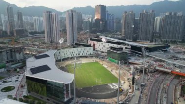 Hong Kong - 21 Haziran 2024: Kai Tak Spor Parkı Stadyumu İnşaat Altında