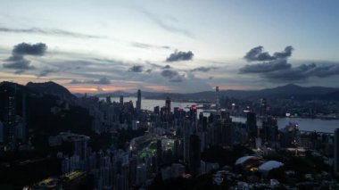 HONG KONG - 13 Temmuz 2024: Mutlu Vadi 'nin Hong Kong' daki havadan manzarası