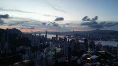 HONG KONG - 13 Temmuz 2024: Mutlu Vadi 'nin Hong Kong' daki havadan manzarası