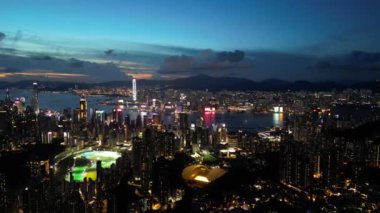 HONG KONG - 13 Temmuz 2024: Mutlu Vadi 'nin Hong Kong' daki havadan manzarası