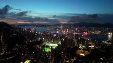 HONG KONG - 13 Temmuz 2024: Mutlu Vadi 'nin Hong Kong' daki havadan manzarası