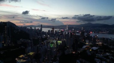 HONG KONG - 13 Temmuz 2024: Mutlu Vadi 'nin Hong Kong' daki havadan manzarası