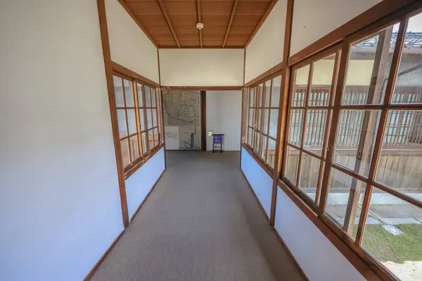 stock image May 17 2024 corridor of tatami mats and paper sliding doors