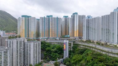 Kwun Tong HK, 20 Temmuz 2024 Tai Estate 'te bir halk evi.