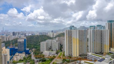 Kwun Tong HK, 20 Temmuz 2024 Tai Estate 'te bir halk evi.