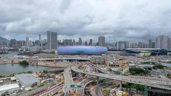 stock image Kwun Tong HK, July 20 2024 New highway under construction in Central Kowloon Route July 20 2024