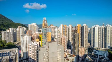 Kowloon, HK Lai Chi Kok şehir manzaralı Cheung Sha Wan bölgesine.