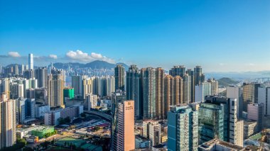 Kowloon, HK Lai Chi Kok şehir manzaralı Cheung Sha Wan bölgesine.