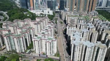 Hong Kong - 3 Ağustos 2024: Kowloon, HK Mei Foo Sun Chuen özel konutları