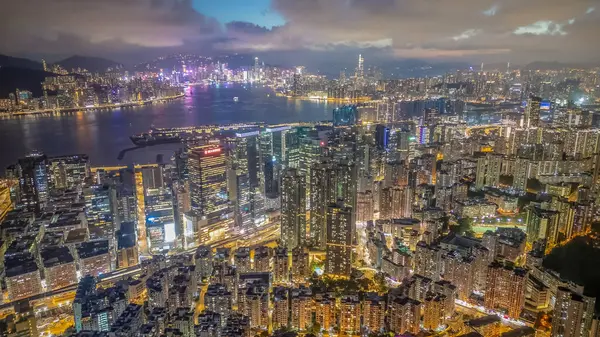 Stock image Aug 2 2021 Kwun tong district, Urban night the city, Hong Kong