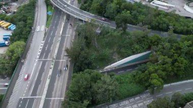 Hong Kong - 11 Ağustos 2024: Tsing Kwai Otoyolu, Hong Kong