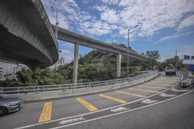 Hong Kong 23 Ağustos 2024 Ching Cheung Yolu şehir yolları.