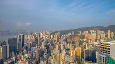 24 Ağustos 2024 Wan Chai 'deki Hong Kong şehir manzarası.