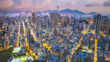Sham Shui Po 'da kavşak, Hong Kong 30 Ağustos 2024