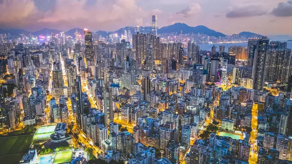 stock image intersection in Sham Shui Po Downtown, Hong Kong Aug 30 2024