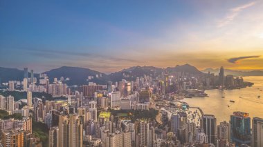 Kuzey Noktası, Hong Kong Adası manzaralı Victoria Limanı.
