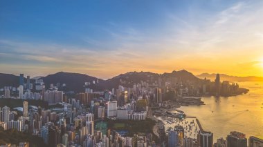 Kuzey Noktası, Hong Kong Adası manzaralı Victoria Limanı.