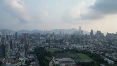 Honk Kong - 29 Ağustos 2024: Kowloon şehir bölgesi, Hava Görüntüleme 