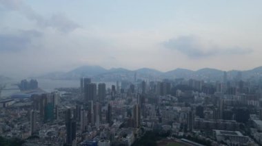 Honk Kong - 29 Ağustos 2024: Kowloon şehir bölgesi, Hava Görüntüleme 