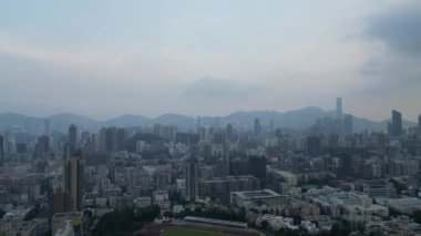 Honk Kong - 29 Ağustos 2024: Kowloon şehir bölgesi, Hava Görüntüleme 