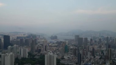 Honk Kong - 29 Ağustos 2024: Kowloon şehir bölgesi, Hava Görüntüleme 