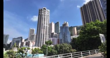 Hong Kong - 24 Ağustos 2024: Mid Level, HK 'deki konut binaları