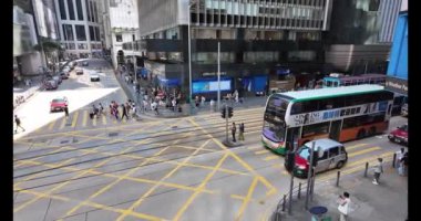 Hong Kong - 24 Ağustos 2024: Des Voeux Road Central, HK