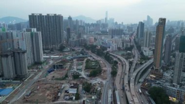 Hong Kong - 15 Eylül 2024: Kowloon şehrinin silueti, HK 