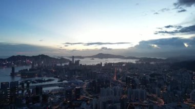Hong Kong - 17 Eylül 2024: Kowloon Kentsel Manzara Panoraması, HK 