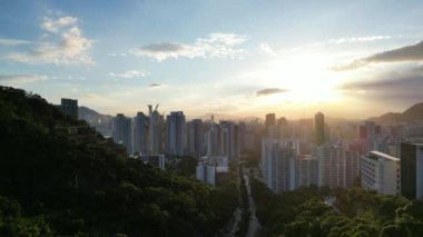 Hong Kong - 17 Eylül 2024: Kowloon Kentsel Manzara Panoraması, HK 