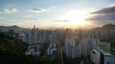 Hong Kong - 17 Eylül 2024: Kowloon Kentsel Manzara Panoraması, HK 