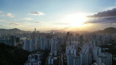 Hong Kong - 17 Eylül 2024: Kowloon Kentsel Manzara Panoraması, HK 