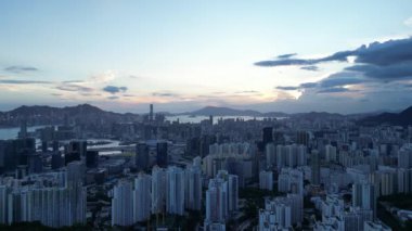 Hong Kong - 17 Eylül 2024: Kowloon Kentsel Manzara Panoraması, HK 