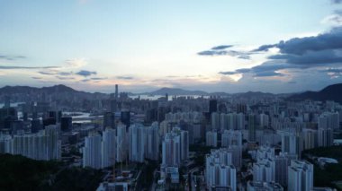 Hong Kong - 17 Eylül 2024: Kowloon Kentsel Manzara Panoraması, HK 