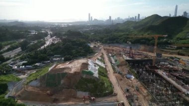 Hong Kong - 18 Eylül 2024: Kwu Tung Kuzey Bölgesi 'nde Gelişen Gelişme