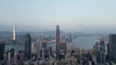 Hong Kong - 26 Eylül 2024: Merkezi ve Batı Bölgesi Majestic Skyline, HK 