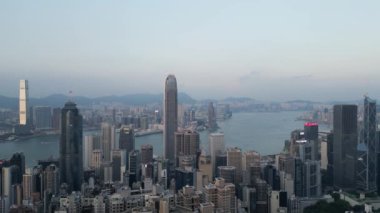 Hong Kong - 26 Eylül 2024: Merkezi ve Batı Bölgesi Majestic Skyline, HK 