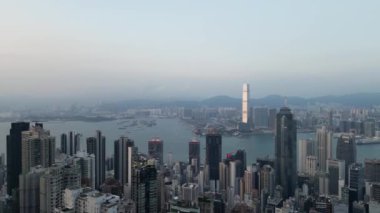 Hong Kong - 26 Eylül 2024: Merkezi ve Batı Bölgesi Majestic Skyline, HK 