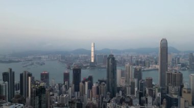Hong Kong - 26 Eylül 2024: Merkezi ve Batı Bölgesi Majestic Skyline, HK 