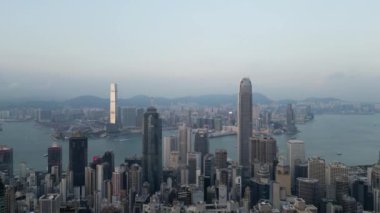 Hong Kong - 26 Eylül 2024: Merkezi ve Batı Bölgesi Majestic Skyline, HK 