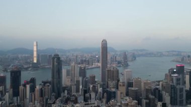 Hong Kong - 26 Eylül 2024: Merkezi ve Batı Bölgesi Majestic Skyline, HK 