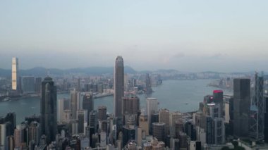 Hong Kong - 26 Eylül 2024: Merkezi ve Batı Bölgesi Majestic Skyline, HK 