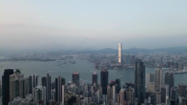 Hong Kong - 26 Eylül 2024: Merkezi ve Batı Bölgesi Majestic Skyline, HK 