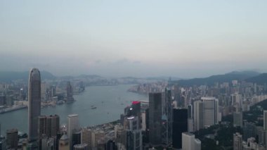 Hong Kong - 26 Eylül 2024: Merkezi ve Batı Bölgesi Majestic Skyline, HK 