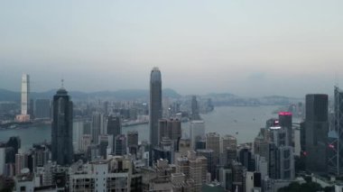 Hong Kong - 26 Eylül 2024: Merkezi ve Batı Bölgesi Majestic Skyline, HK 