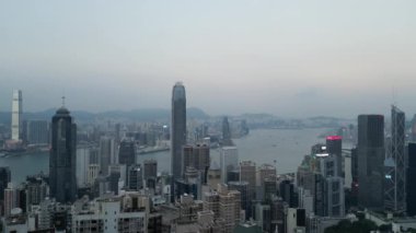Hong Kong - 26 Eylül 2024: Merkezi ve Batı Bölgesi Majestic Skyline, HK 
