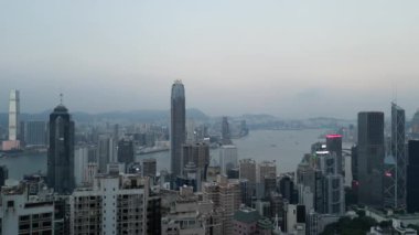 Hong Kong - 26 Eylül 2024: Merkezi ve Batı Bölgesi Majestic Skyline, HK 