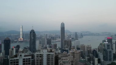 Hong Kong - 26 Eylül 2024: Merkezi ve Batı Bölgesi Majestic Skyline, HK 
